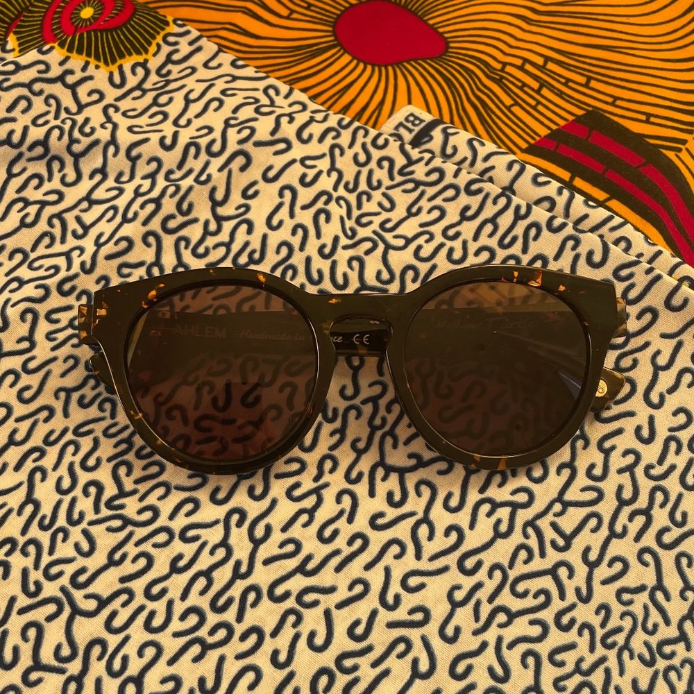 Ahlem Barbès Yellow Turtle Frames VERY RARE with original leather case